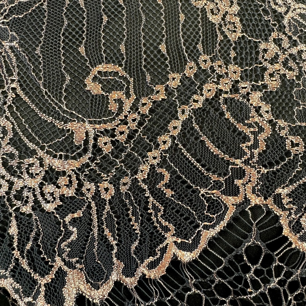 Adrianna Papell Women's Black Rose Lace Sheath Dress Cocktail Evening Party 10 - Picture 5 of 9